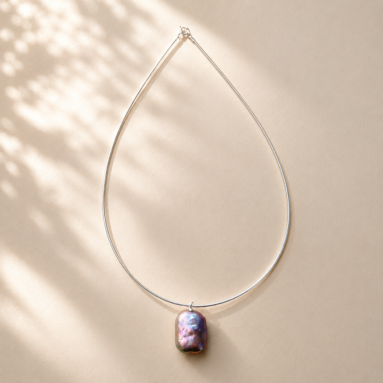 Baroque Pearl Choker Necklace in Sterling Silver