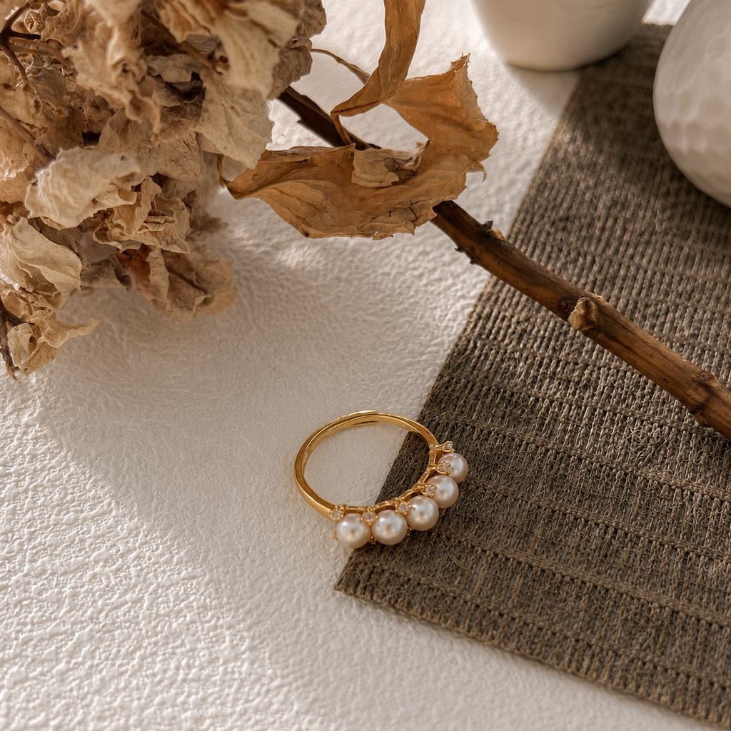 Pearl Cluster Ring in Sterling Silver