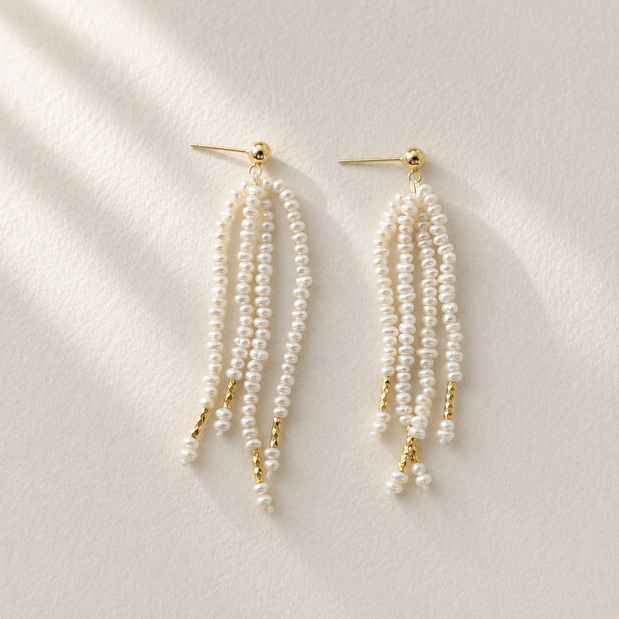 Freshwater Pearl Tassel Earrings in Sterling Silver