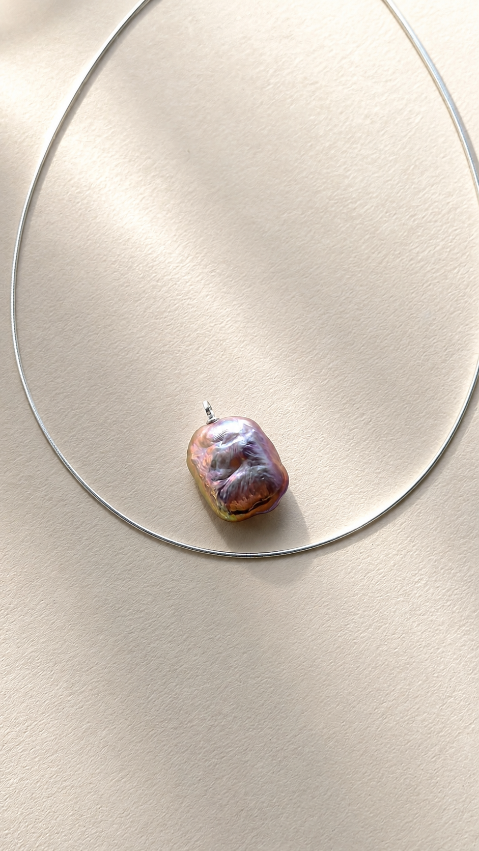 Baroque Pearl Choker Necklace in Sterling Silver