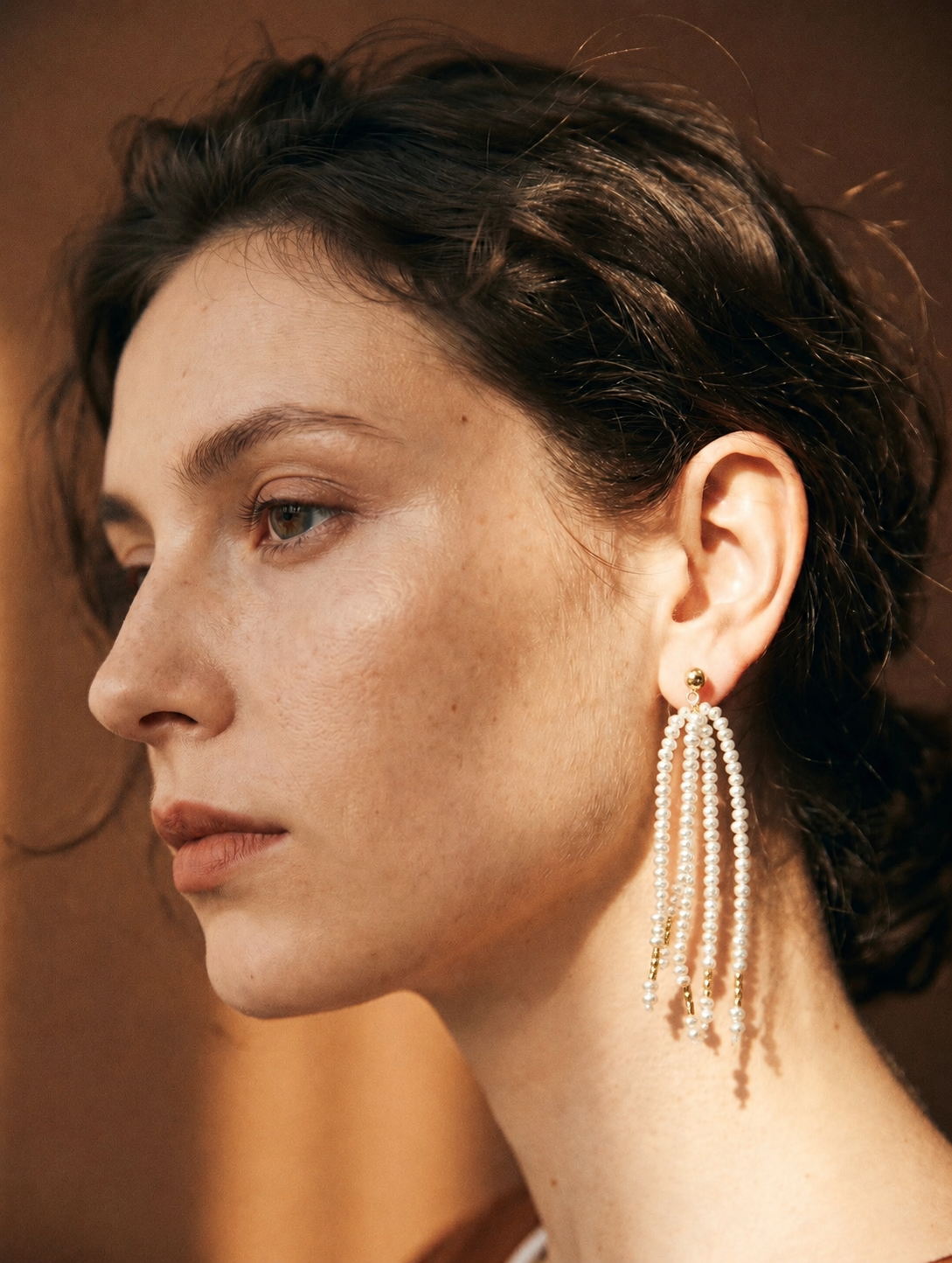 Freshwater Pearl Tassel Earrings in Sterling Silver