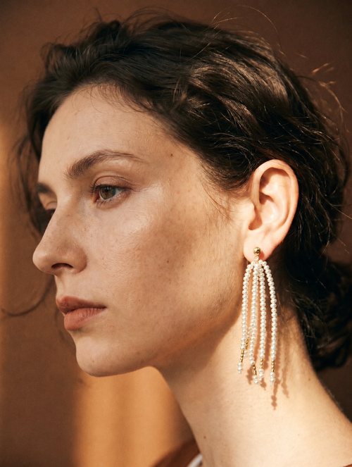 Freshwater Pearl Tassel Earrings in Sterling Silver