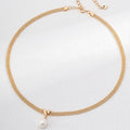 Pearl Pendant Choker Silver Necklace