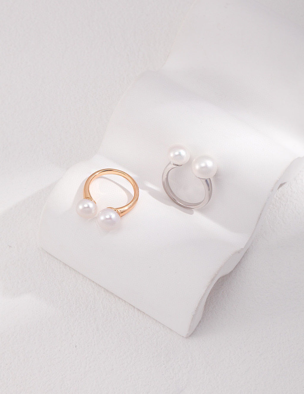 Double Pearl Adjustable Ring