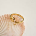 Custom Name Letter Ring in 18K Gold Plated Sterling Silver