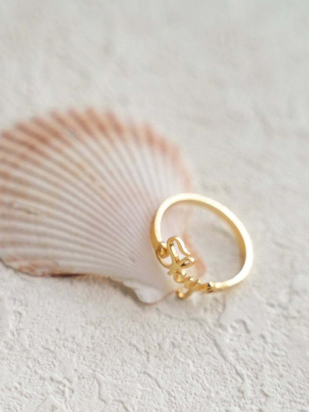 Custom Name Letter Ring in 18K Gold Plated Sterling Silver