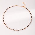 Pearl and Tiger Eye Beaded Necklace in 18K Gold Plated