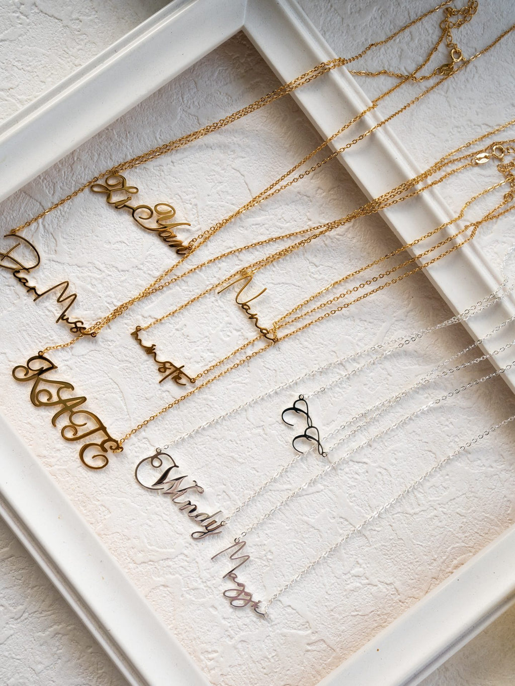 Custom Name Silver Necklace in 18K Gold Plated