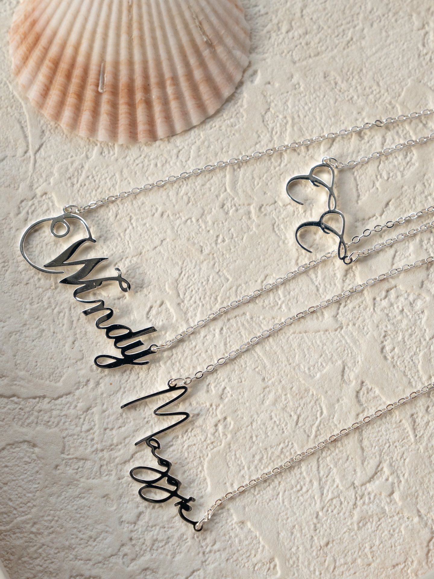Custom Name Silver Necklace in 18K Gold Plated