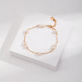 Natural Pearl Chain Silver Bracelet