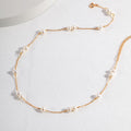 Natural Pearl Beaded Silver Necklace