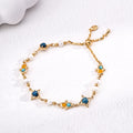 Pearl and Turquoise Silver Bracelet with Colorful Stone Details