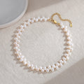 Vintage Natural Pearl Silver Choker Necklace with Organic Freshwater Pearls
