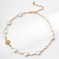 Pearl Floral Charm Necklace in Sterling Silver