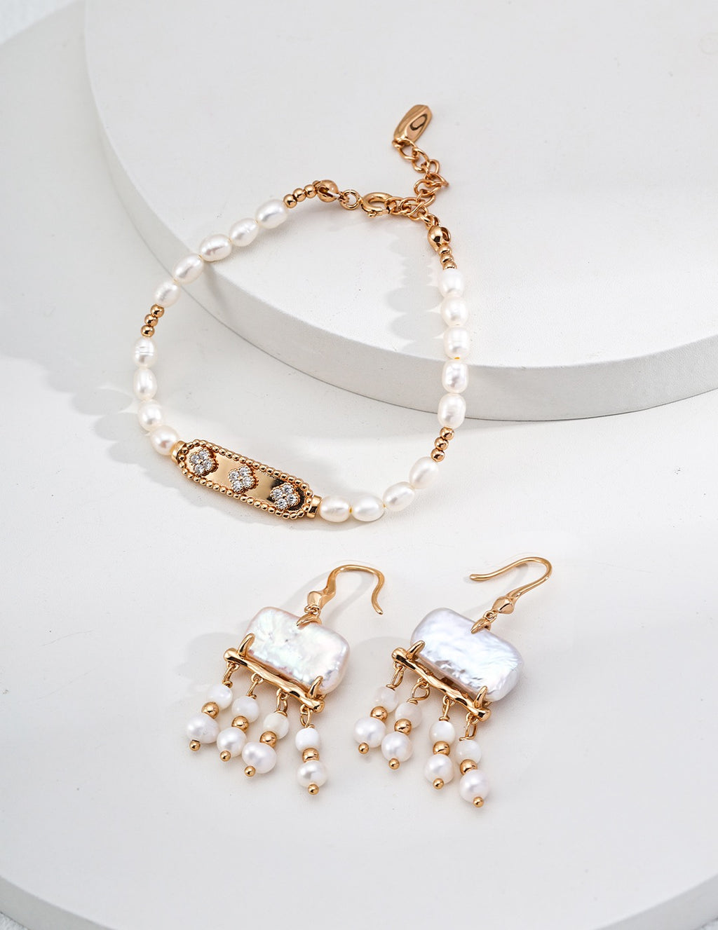 Mother of Pearl Tassel Earrings in Sterling Silver
