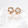 Mother of Pearl Pearl Drop Earrings in Sterling Silver