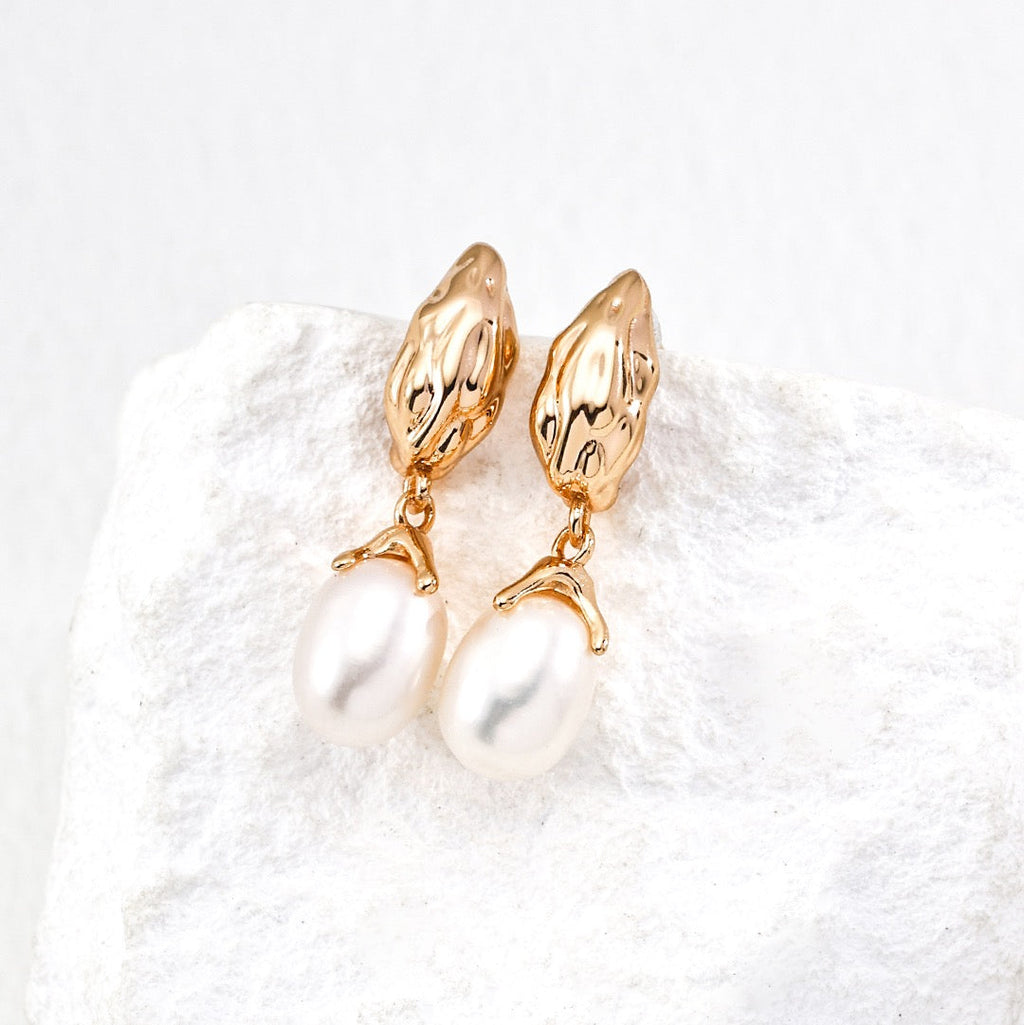 Pearl Drop Earrings in Sterling Silver