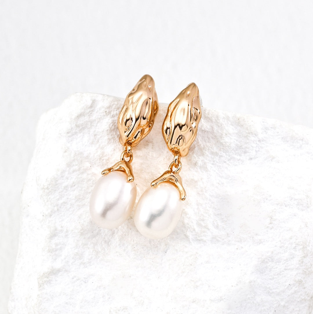 Pearl Drop Earrings in Sterling Silver