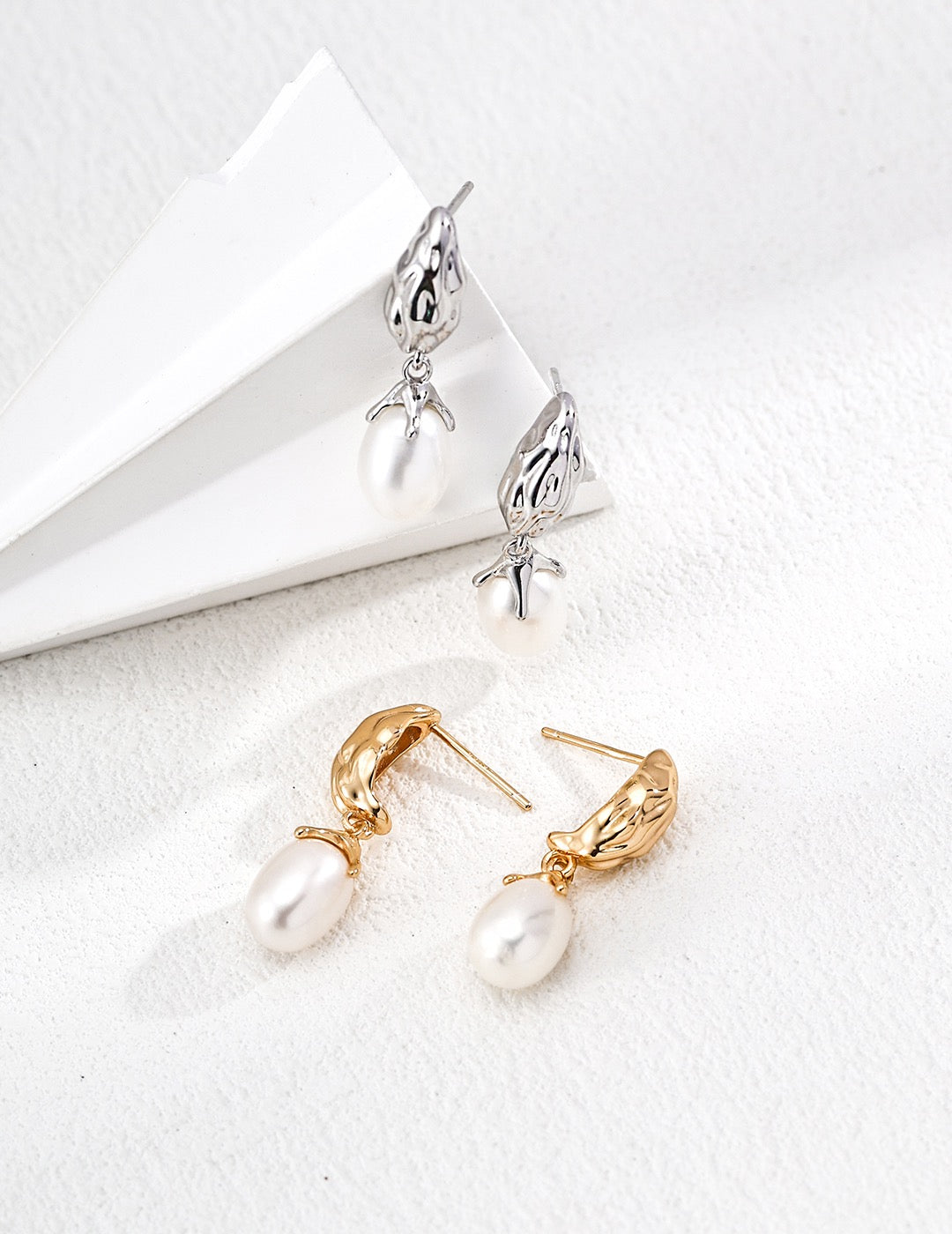 Pearl Drop Earrings in Sterling Silver