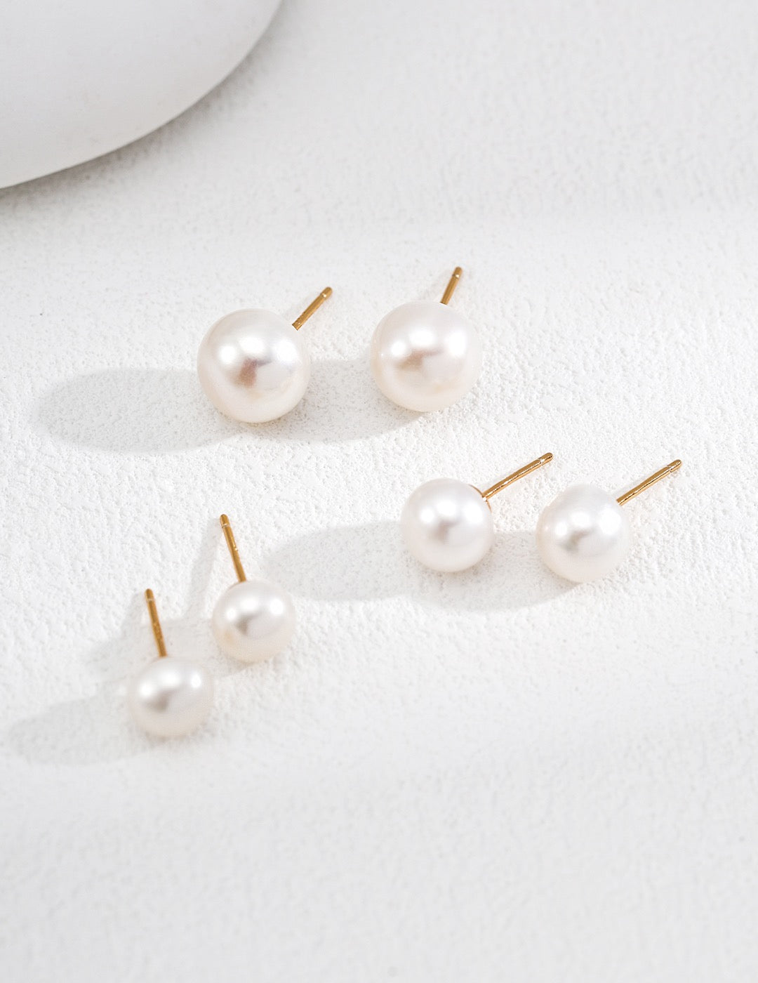 Classic Natural Pearl Stud Earrings in Sterling Silver