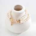Vintage Double Strand Pearl Bracelet in Sterling Silver