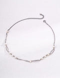 Vintage Gold Pearl Necklace with Beaded Chain